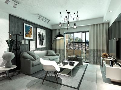 115平米工业风方案 三居室现代简约设计