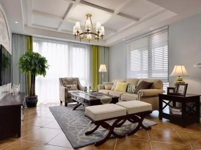 远洋城天骄三居119平美式风格装修案例