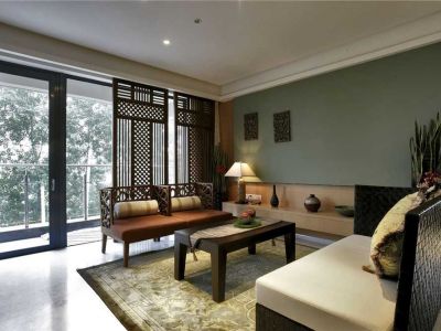 天明豪庭三居126平中式风格装修案例