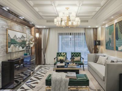 正和中州116平四居现代风格装修案例