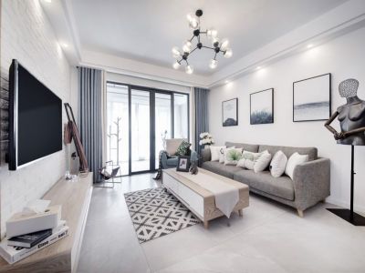 金轮津桥华府113㎡三居室简约风格装修案例