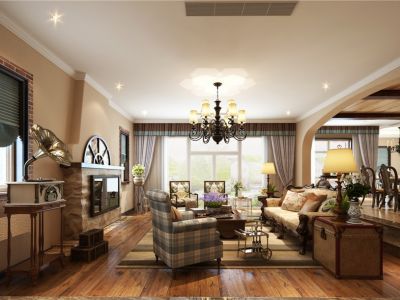 九龙湖别墅350㎡美式风格装修案例