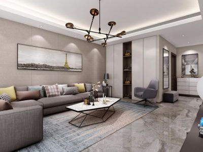 万象春天四居132平现代风格装修案例