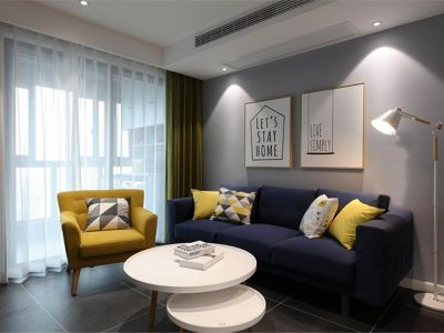 中粮鸿云98平三居室北欧风格装修案例