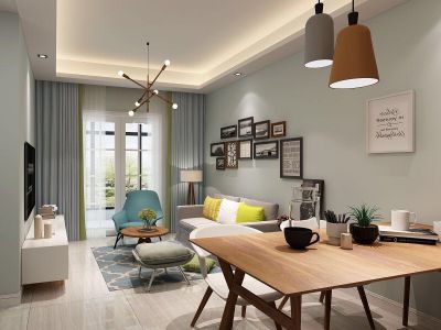 印象巴黎三居简约现代风装修案例