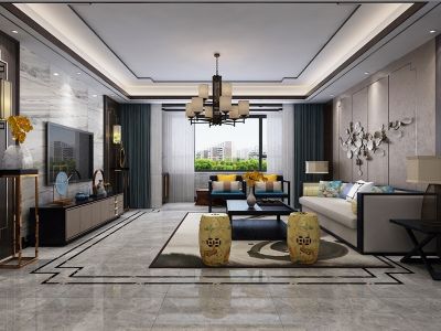 科为城墅四居142平新中式风格装修案例