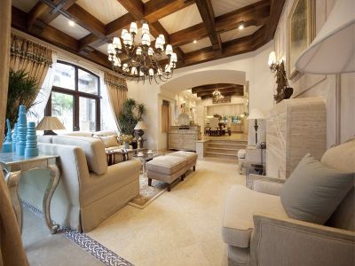 清华大溪地古典田园208平米别墅装修案例