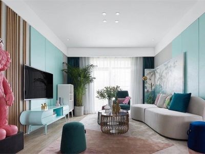 和平新城现代风格126平米三居室装修案例