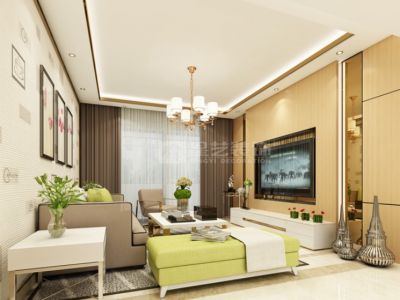 国贸春天现代风格123平米三居室装修案例