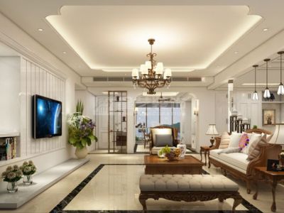 领秀城欧式风格136平米三居室装修案例