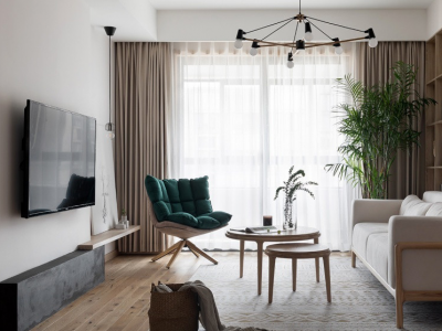 阳光公园学府现代风格132平米三居室装修效果图案例