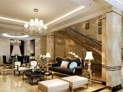 七彩龙都精致欧式355平米别墅装修案例
