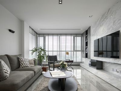 半山溪谷灰调现代168平米别墅装修案例