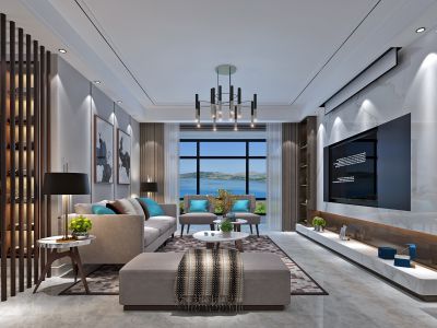 卢浮宫现代风格130平米三居室装修案例