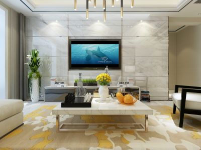 阳光栖谷现代简约风格120平米三居室装修案例