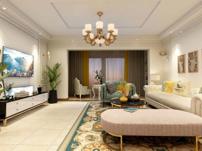 玉溪玉水金岸欧式风格135平米装修案例