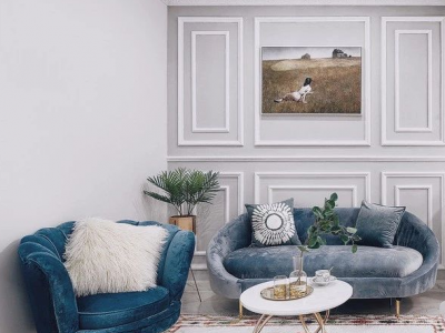 铁投·锦华府美式风格90平米二居室装修效果图案例