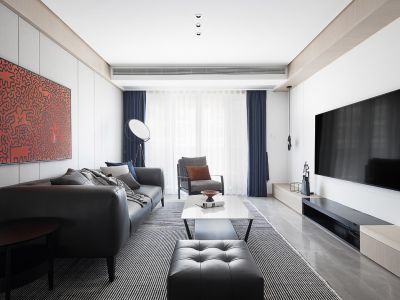 万科银海泊岸现代风格120平米装修案例