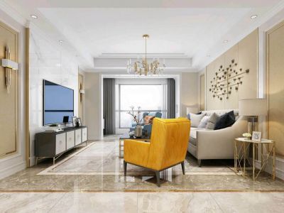 山水佳园美式轻奢风格168平米四居室装修案例