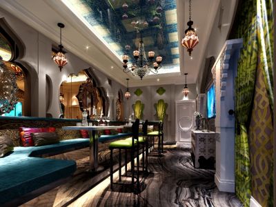 丽主题KTV3320平米混搭风格装修案例