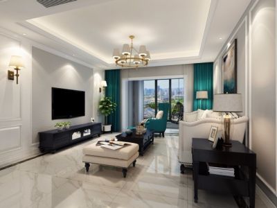 未央区天朗御湖118平米三居美式风格