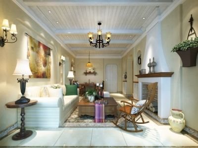 辰宇世纪城四居145平美式风格装修案例