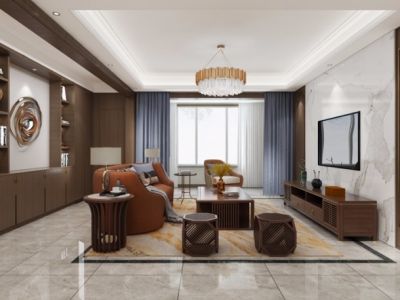 天浩上元郡四居128平现代风格装修案例