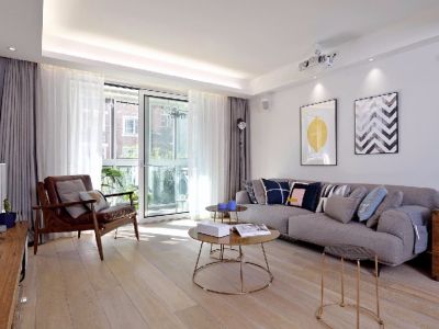 东方猿人谷简约风格112平米三居室装修效果图案例