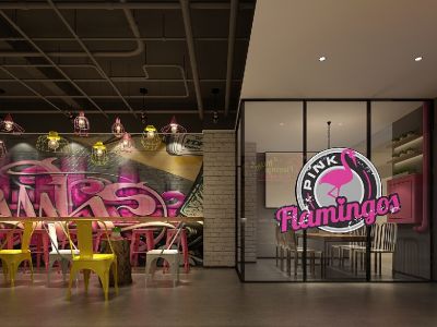 主题餐饮店混搭风格400平米装修效果图案例