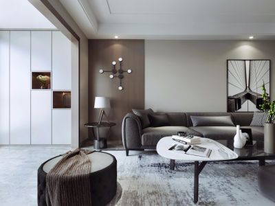 华远君城三居105平简约风格装修案例