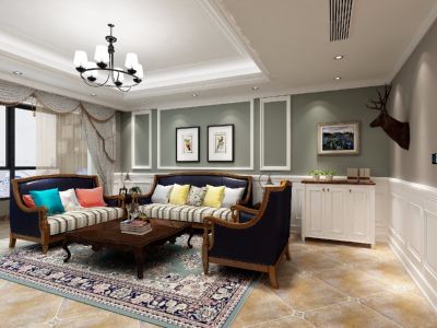 世纪公馆美式风格144平米三居室装修案例
