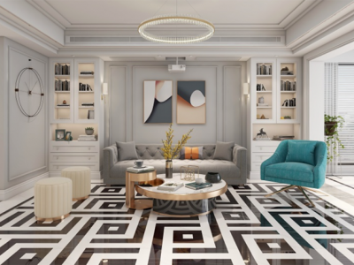 浮山后三小区现代风格160平米三居室装修案例