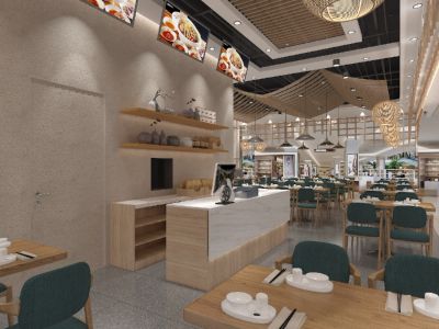 隆记餐饮店现代风格120平米装修效果图案例