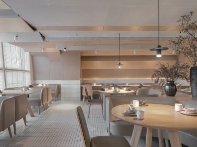 哑舍餐饮店极简风格250平米装修效果图案例