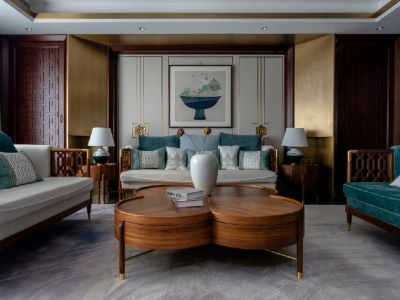 嘉信悦城新中式风格105平米四居室装修效果图案例