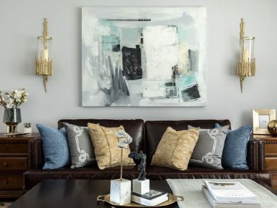 海湘学府美式风格98平米二居室装修效果图案例