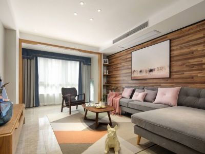 海湘华府北欧风格130平米四居室装修效果图案例