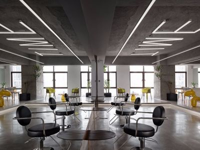 MI理发店工业风格200平米装修效果图案例