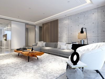 东艺春城125平米三居室现代简约装修案例