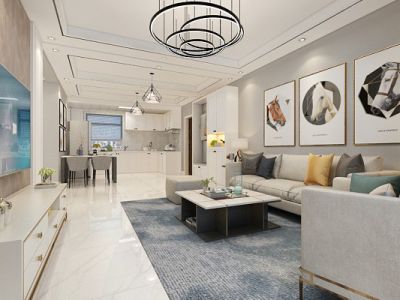 龙山新城130平米三居室现代简约装修案例