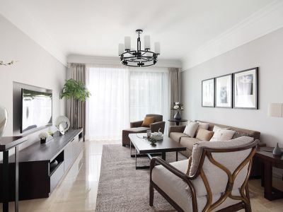 龙门一号清新简约143平米三室两厅装修案例