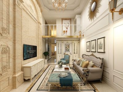 中天铂悦园地中海风格125平米三居室装修效果图案例