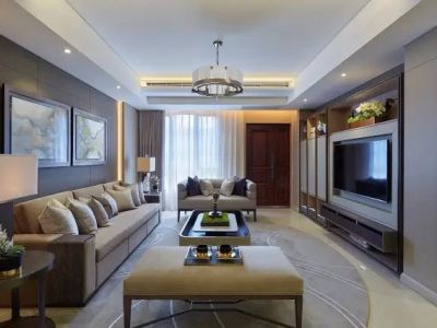 东方国际园新中式风格124平米三居室装修案例