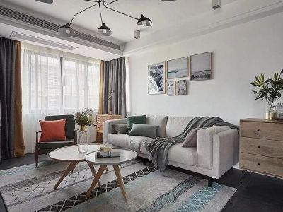 桃源御品北欧风格115平米三居室装修案例