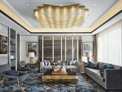 招商雍景湾新中式风格196平米别墅装修案例