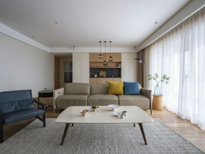 世茂蓝屿三居112平现代风格装修案例