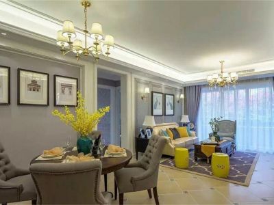 华润悦府120平三居室简美风格装修案例