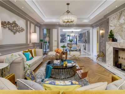 星雨华府210平米别墅简欧风格装修案例