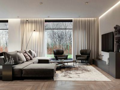 西派国樾现代风格195平米装修案例