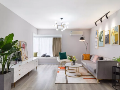 金盘·世界城现代风格121平米三居室装修效果图案例